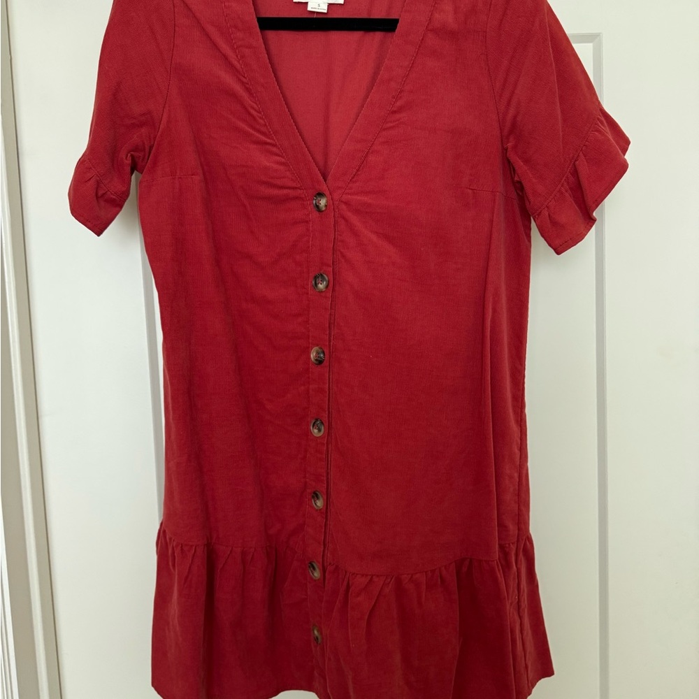 Red Button-Down Women's Top